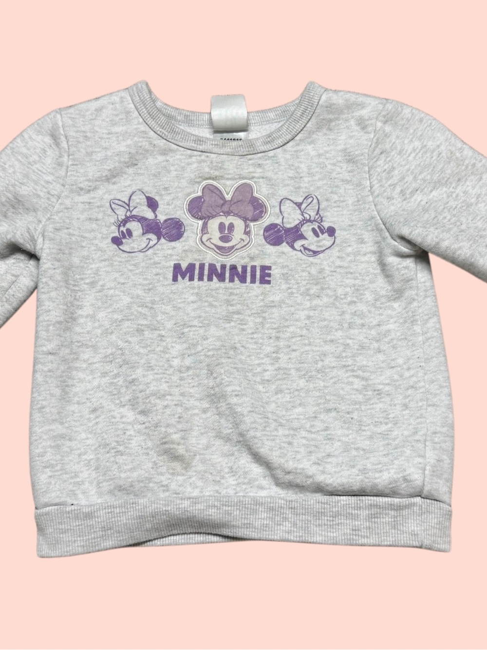 Disney Grey Sweatshirt with Purple Minnie Graphic